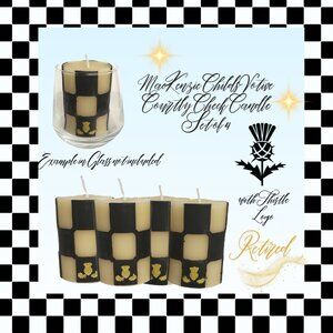 MacKenzie-Childs Courtly Check Votive Candles, Set of 4